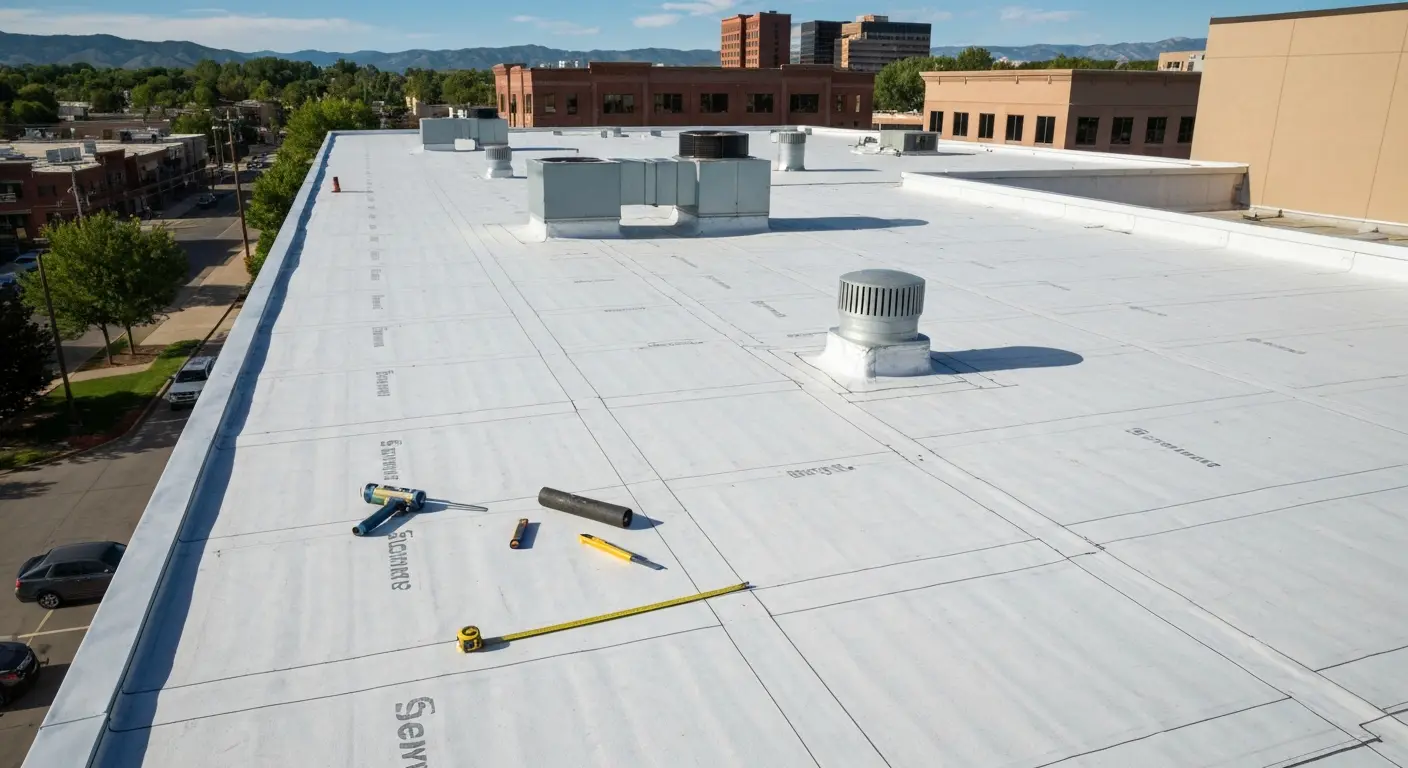 Commercial flat roof installation