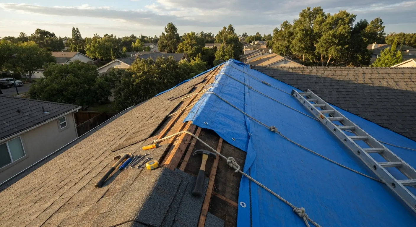 Storm damage roof repair