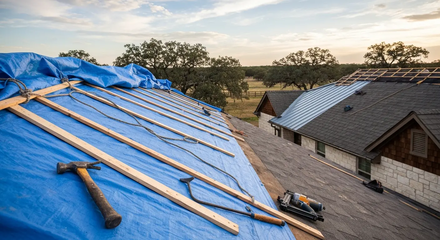 Storm damage roof repair