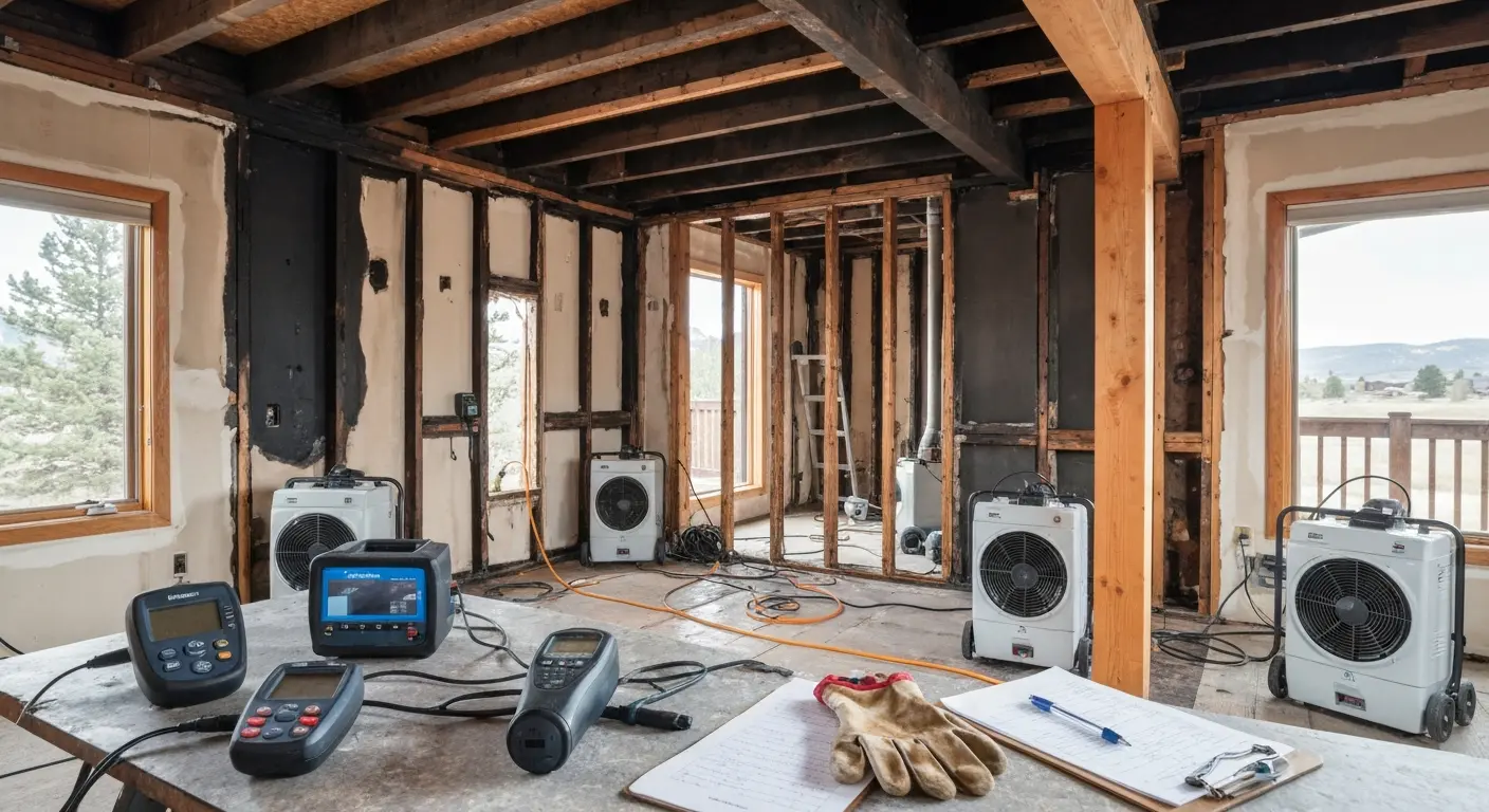 Fire damage structural drying and restoration
