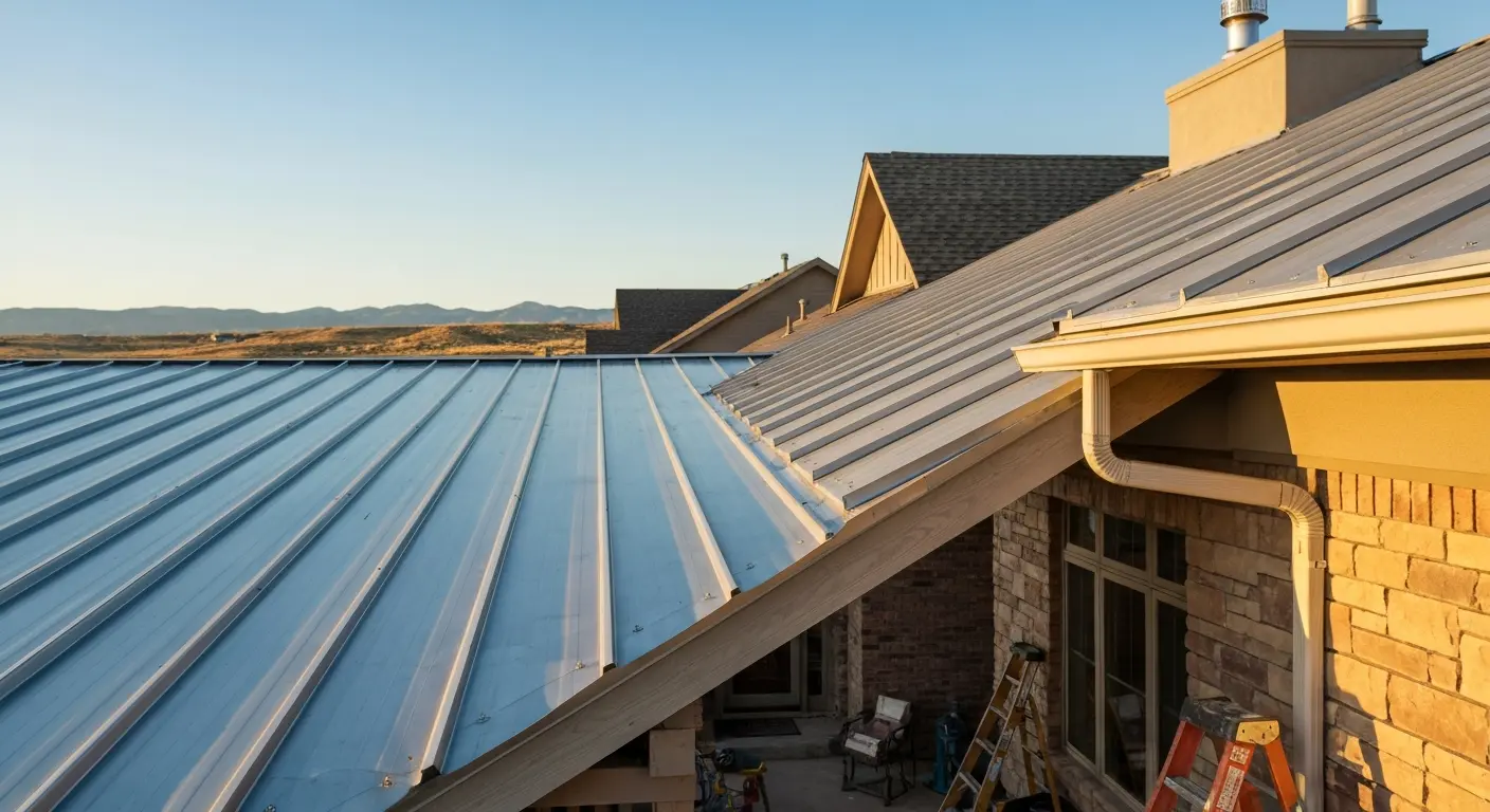 Metal roof on residential home in Northern Colorado