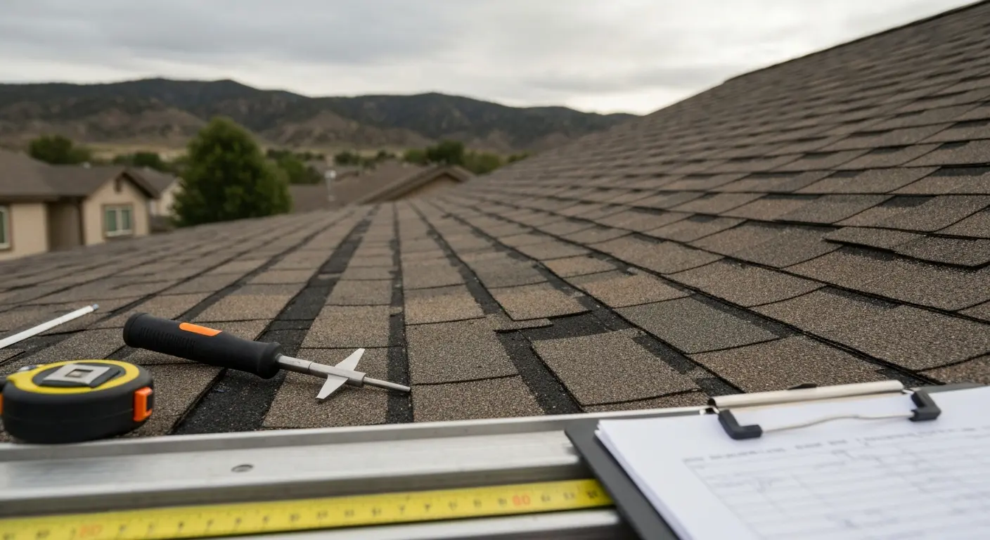 Hail damaged roof inspection