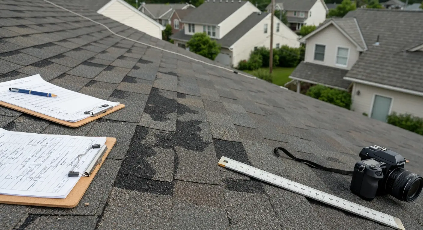 Hail damage roof inspection