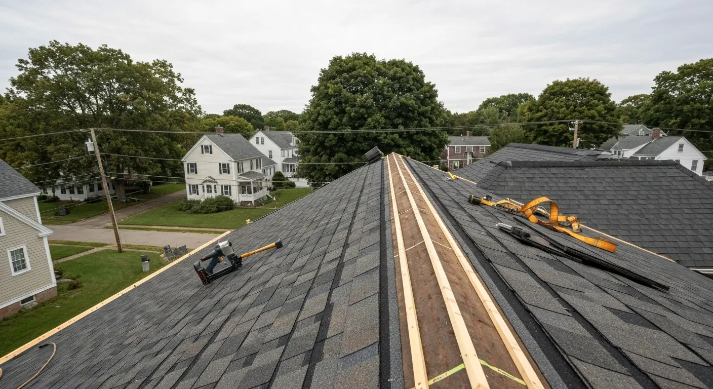 Residential roof installation in Jamestown