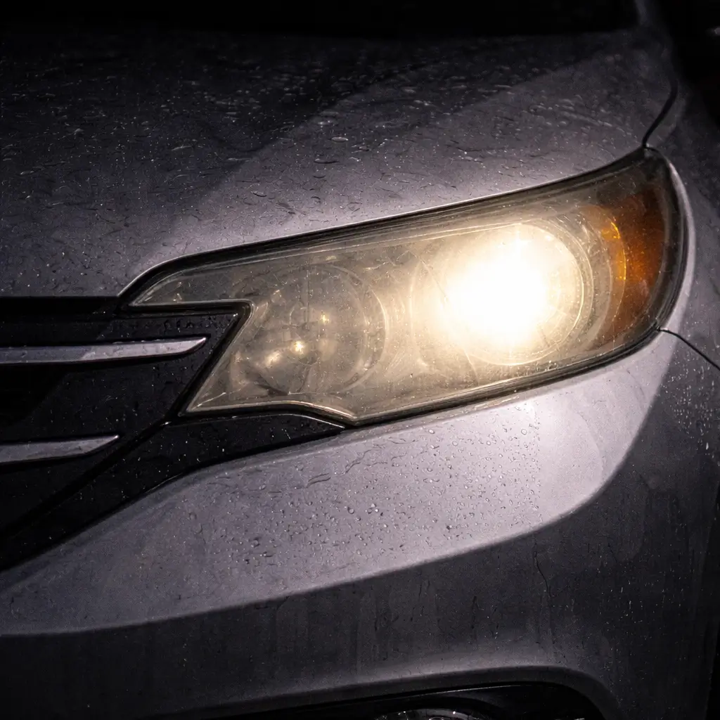 Heavily oxidized headlight before restoration Fountain Hills AZ