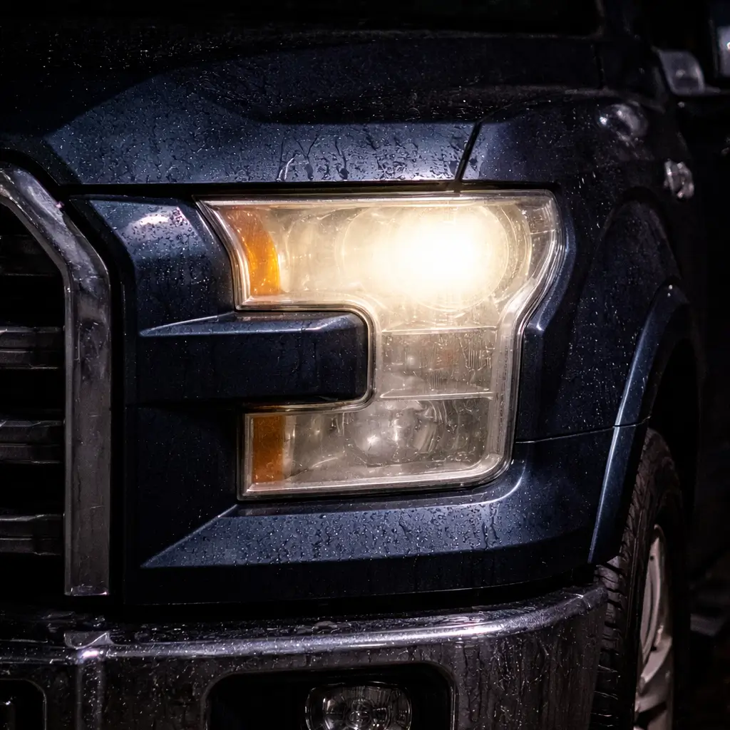 Cloudy headlights before restoration Cave Creek AZ