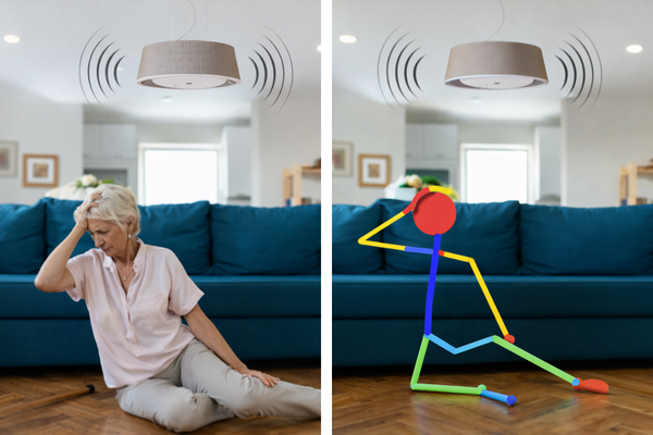 A cutting edge fall detection light that converts the real life image in to a stick image. This protects the privacy of the senior