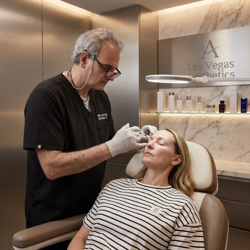 Thomas Pulice, PA-C administering a Dysport injection at Las Vegas Aesthetics