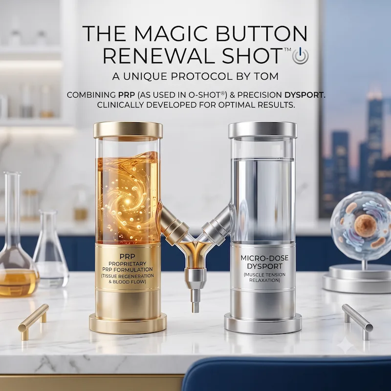 Magic Button Renewal Shot, PRP and Dysport combination, Las Vegas Aesthetics