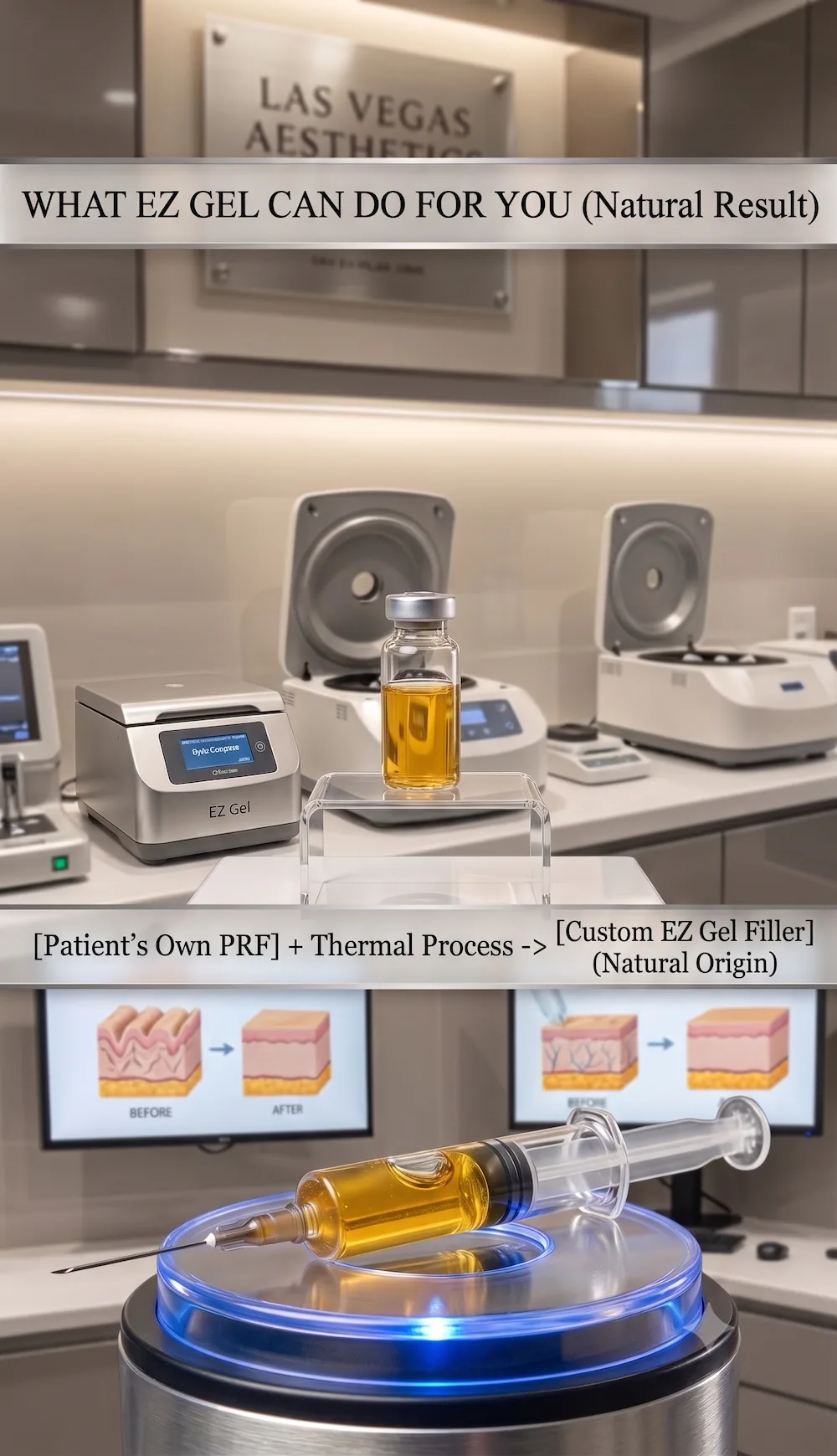 EZ Gel blood draw and centrifuge process at Las Vegas Aesthetics