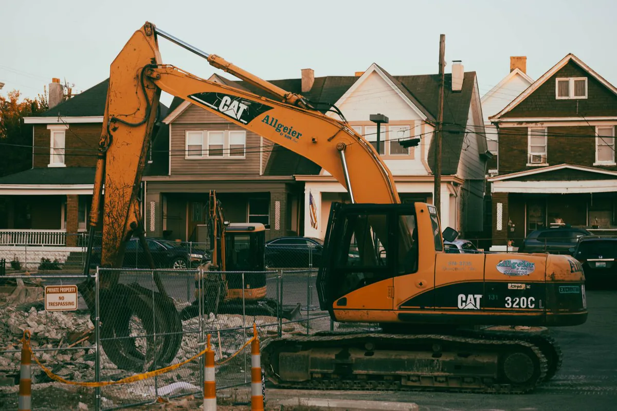 Residential excavation in an established neighbourhood