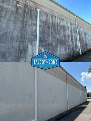 before/after stucco wall power wash