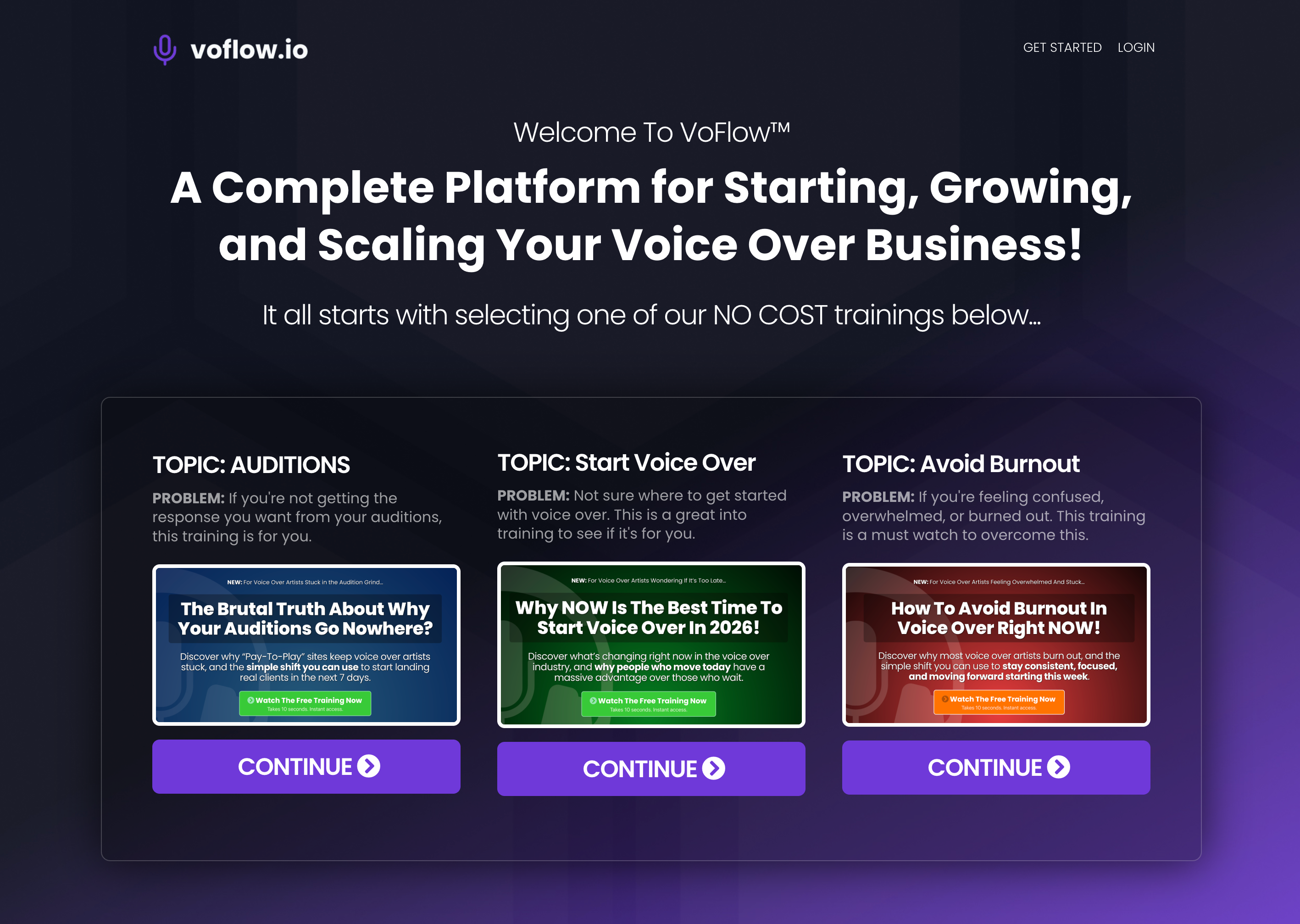 Homepage screenshot of voflow.io