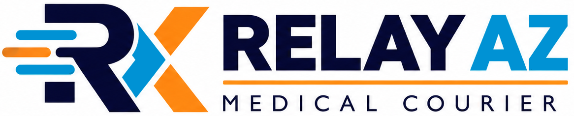 RX Relay AZ logo — medical courier service serving the West Valley of Phoenix, Arizona
