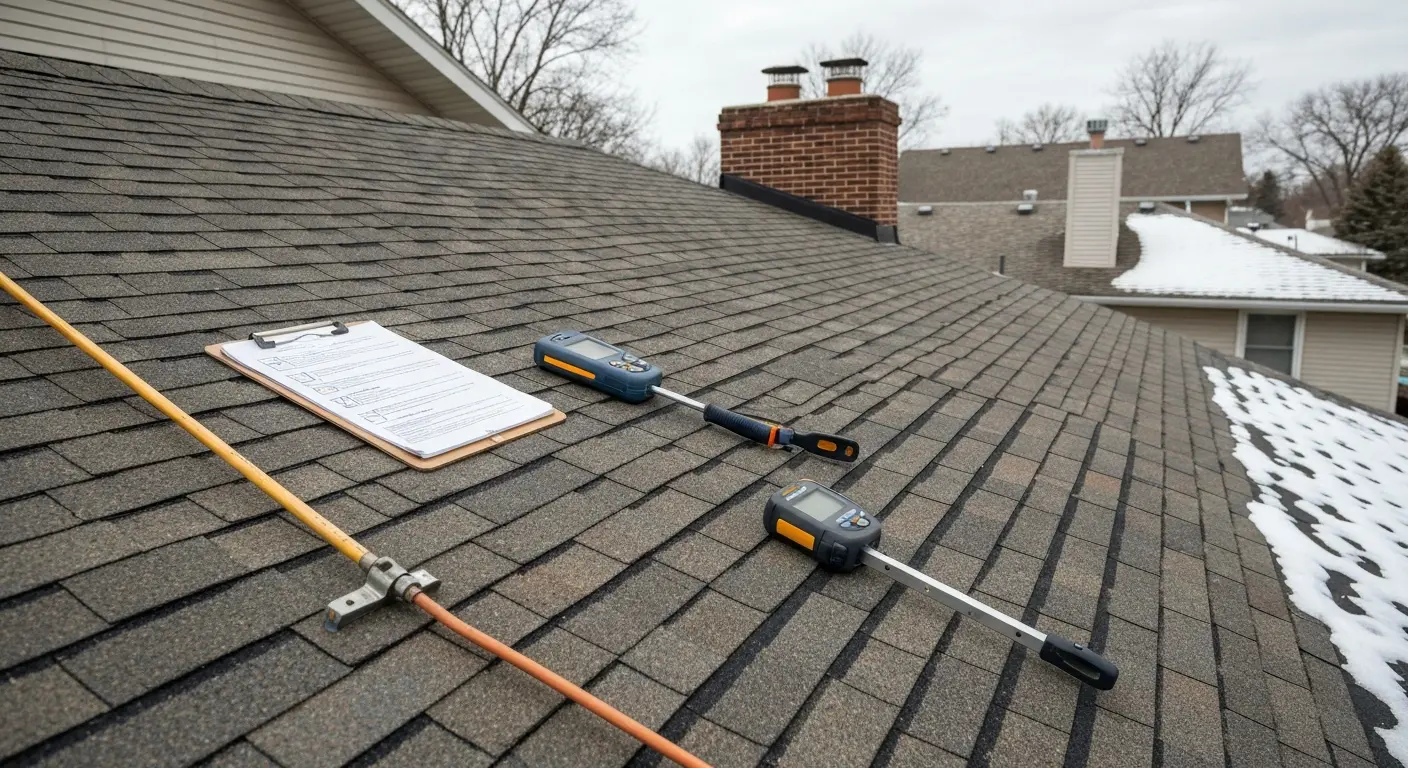 Roof inspection in progress