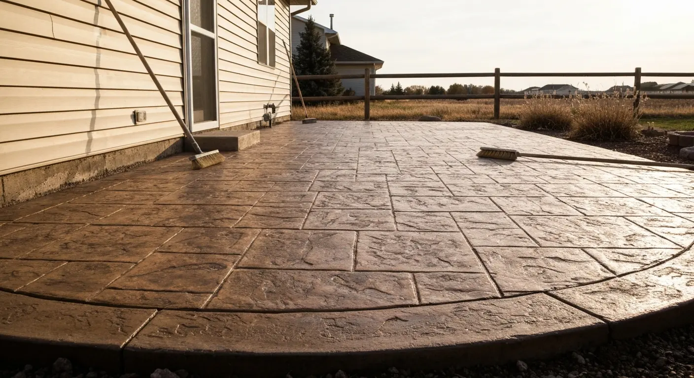 Concrete patio installation