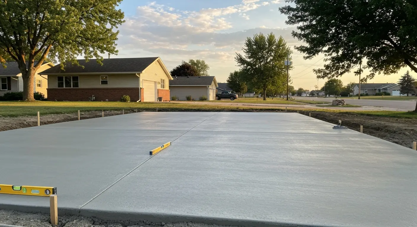 Concrete driveway installation