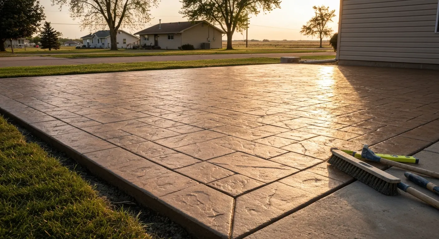 Concrete patio installation