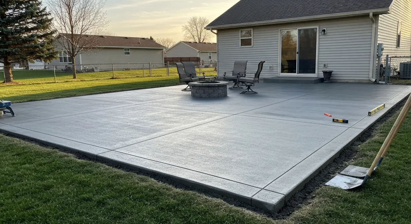 Concrete patio in Sioux Falls