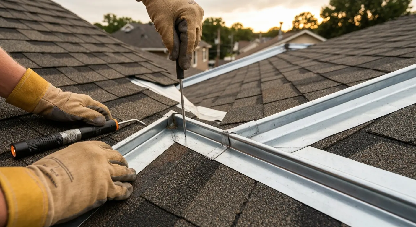 Roof inspection close-up