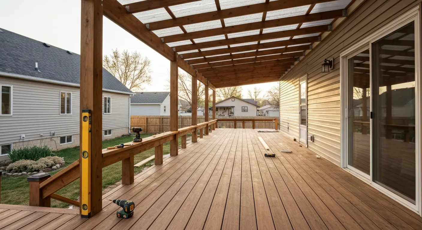 Covered deck installation