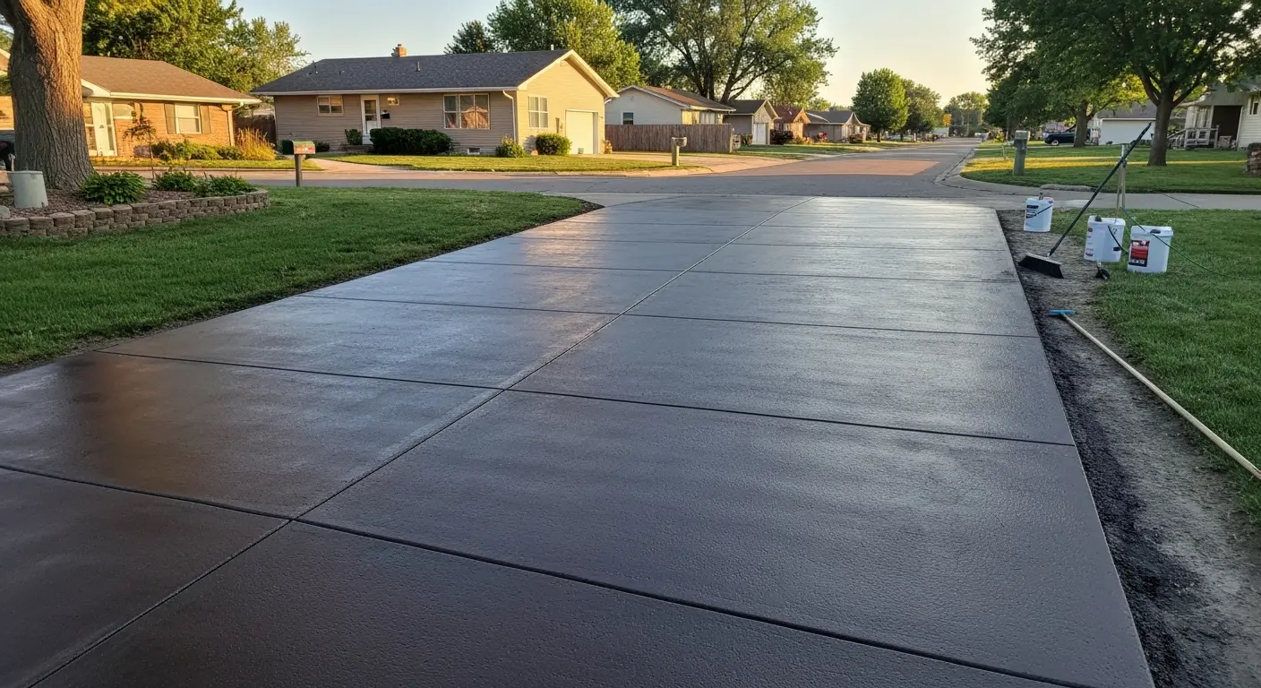 Concrete driveway coating