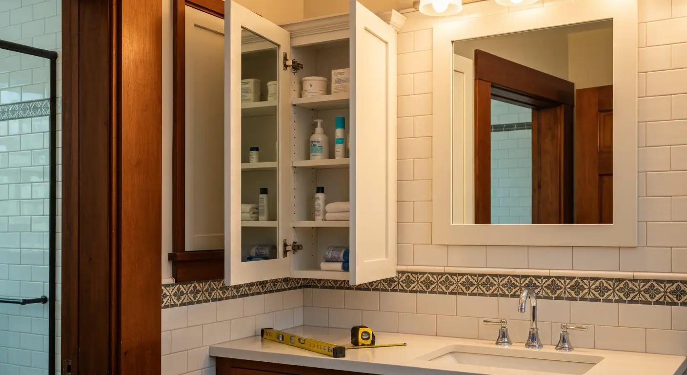 Bathroom cabinet installation