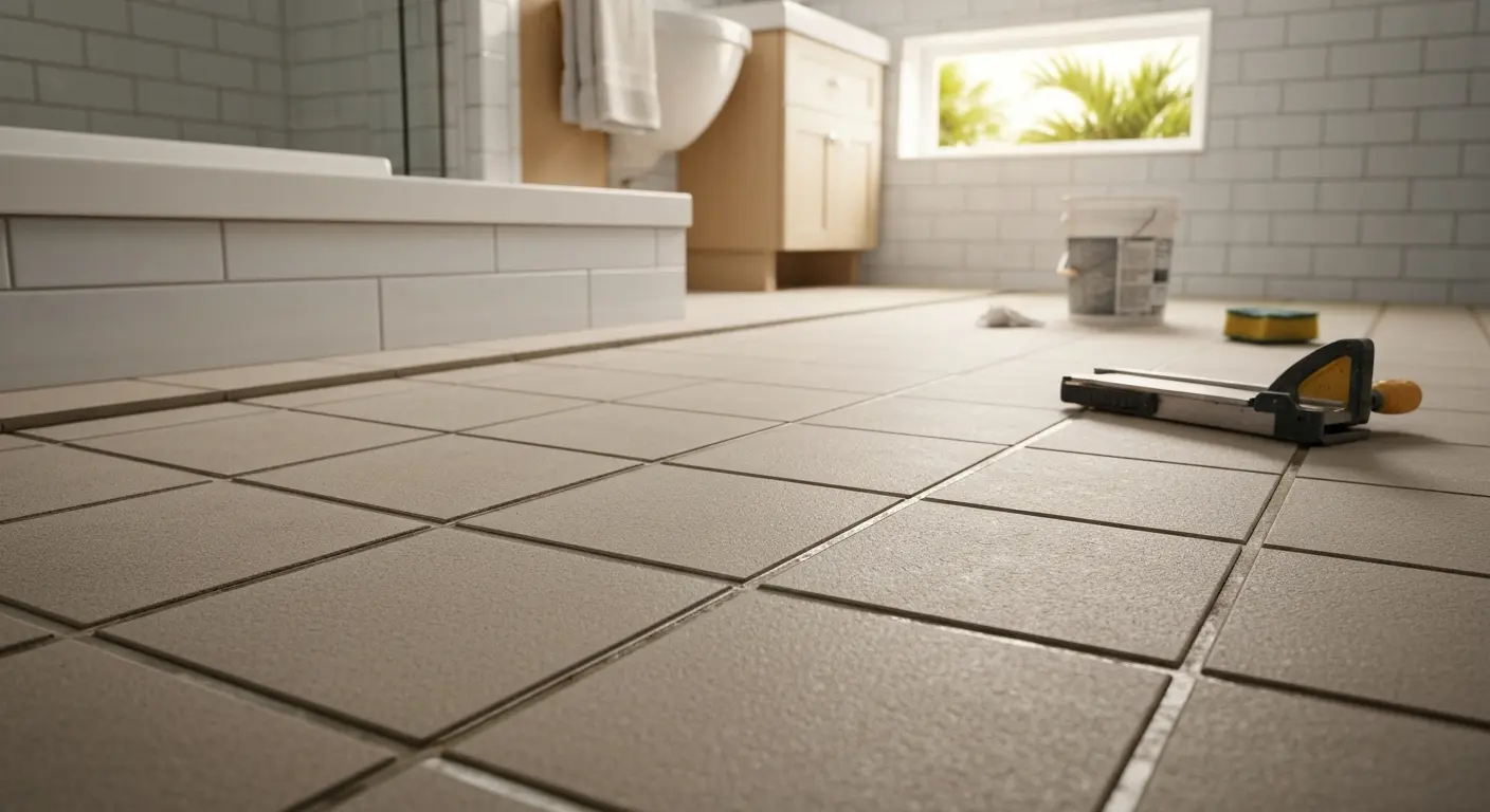 Bathroom tile installation