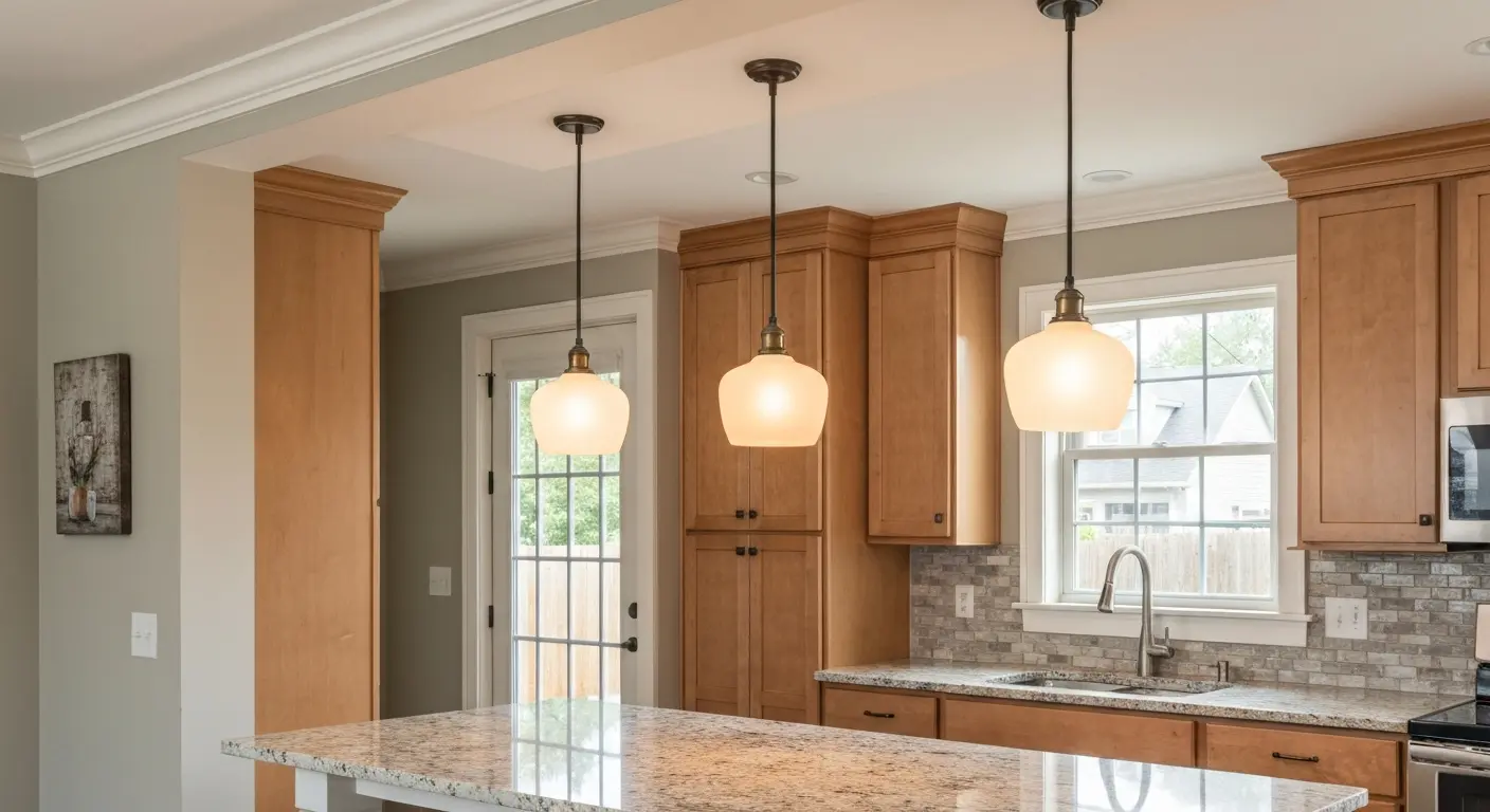 Kitchen pendant lighting over island
