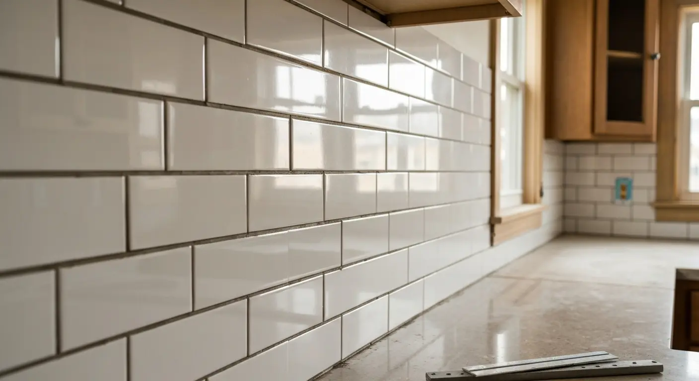 Backsplash tile installation