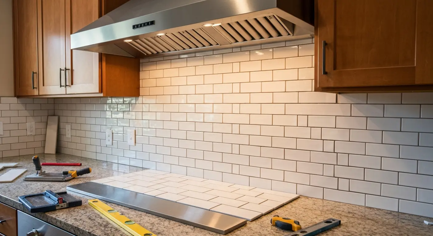 Kitchen backsplash installation