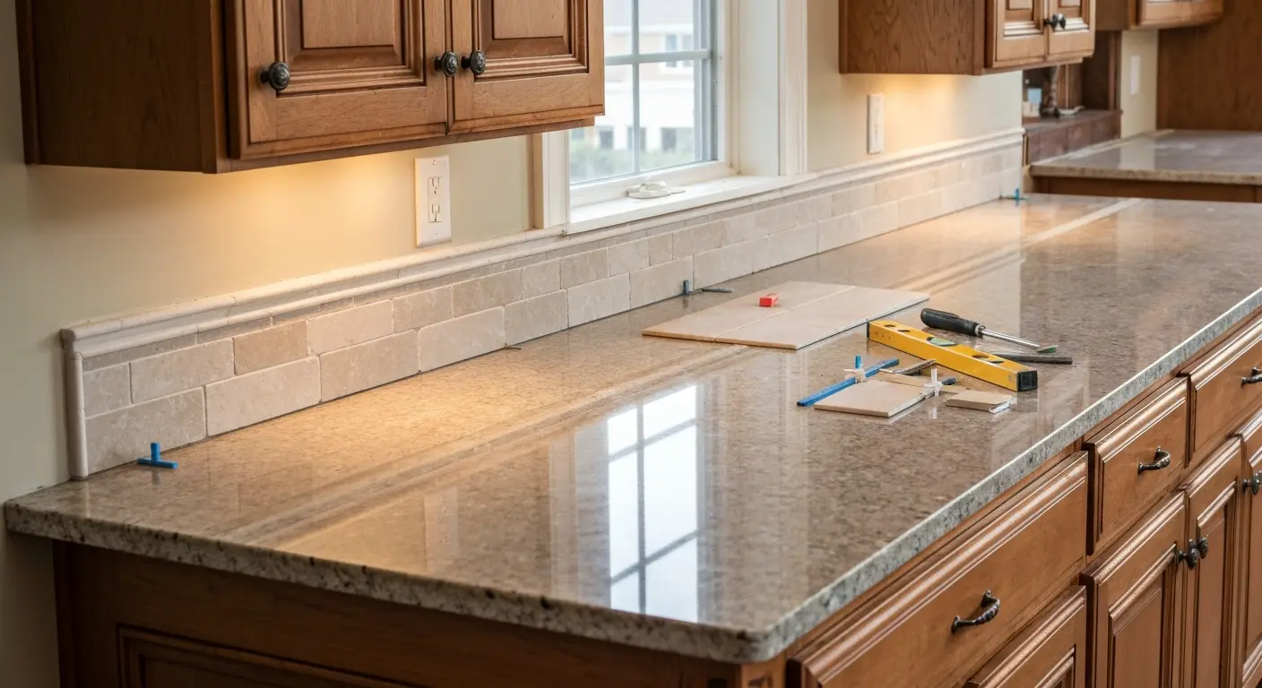 Kitchen countertop and backsplash installation
