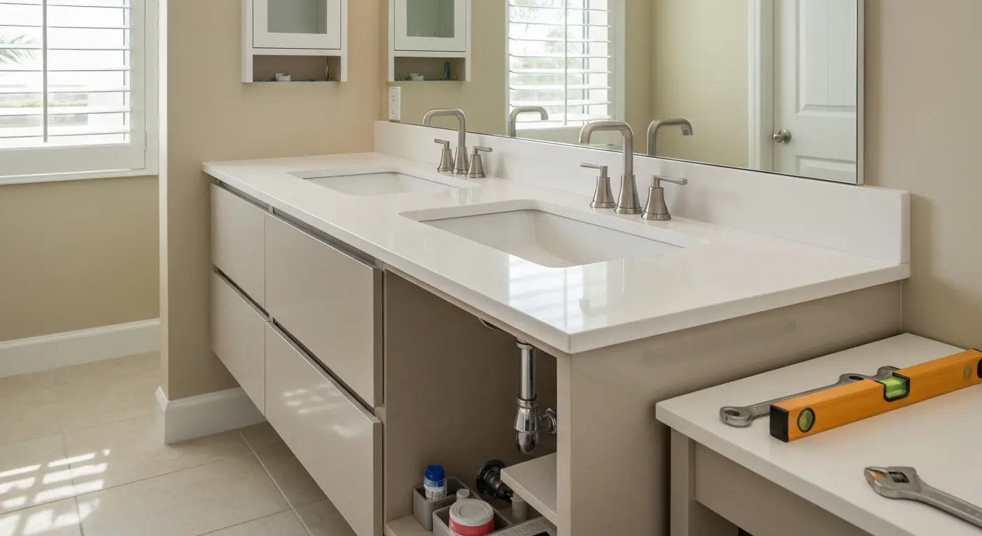 Bathroom vanity installation