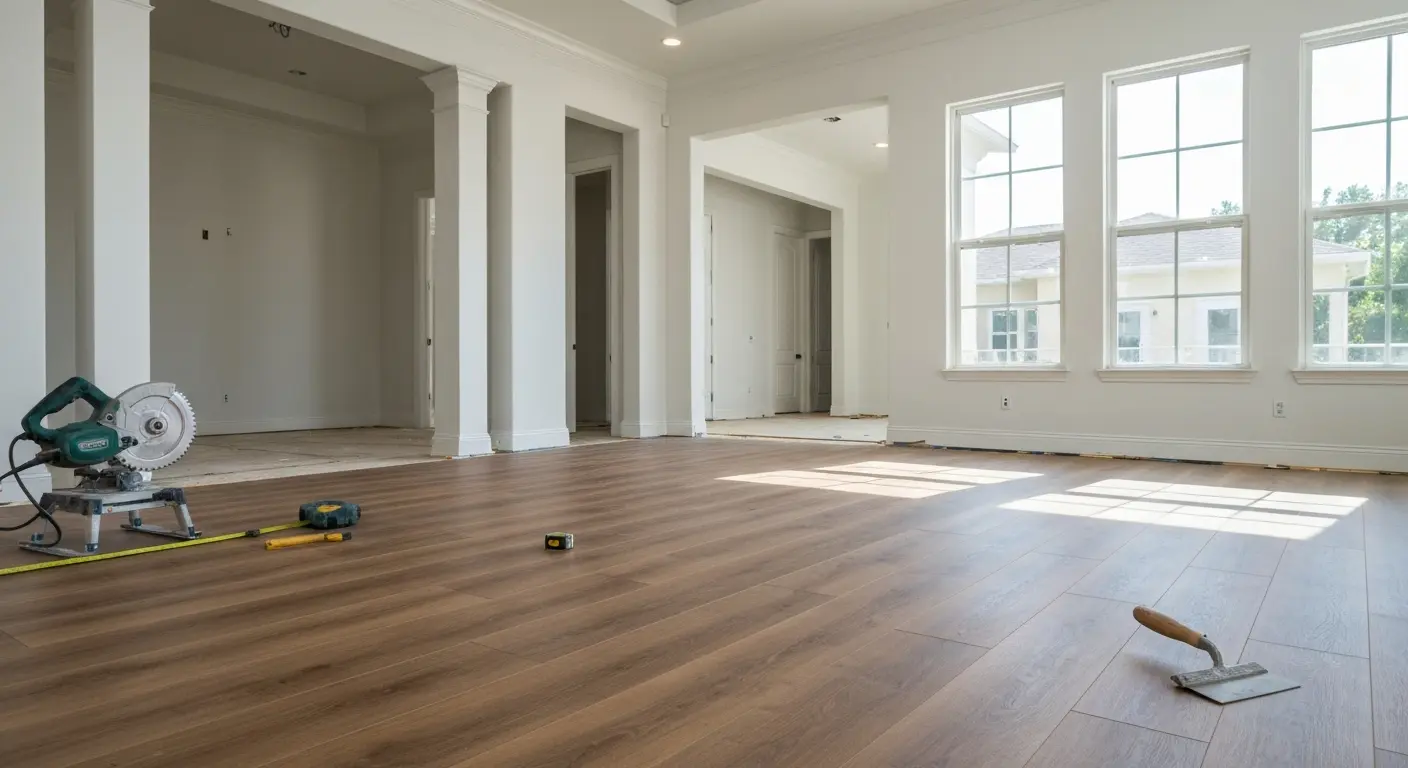 Luxury vinyl plank flooring installation