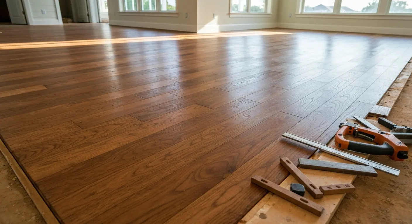 Hardwood floor installation project
