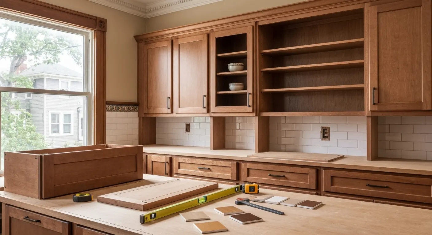 Custom kitchen cabinet installation