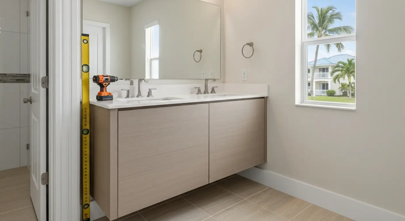 Bathroom vanity installation