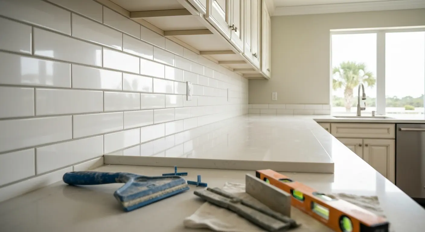 Kitchen countertop and backsplash installation