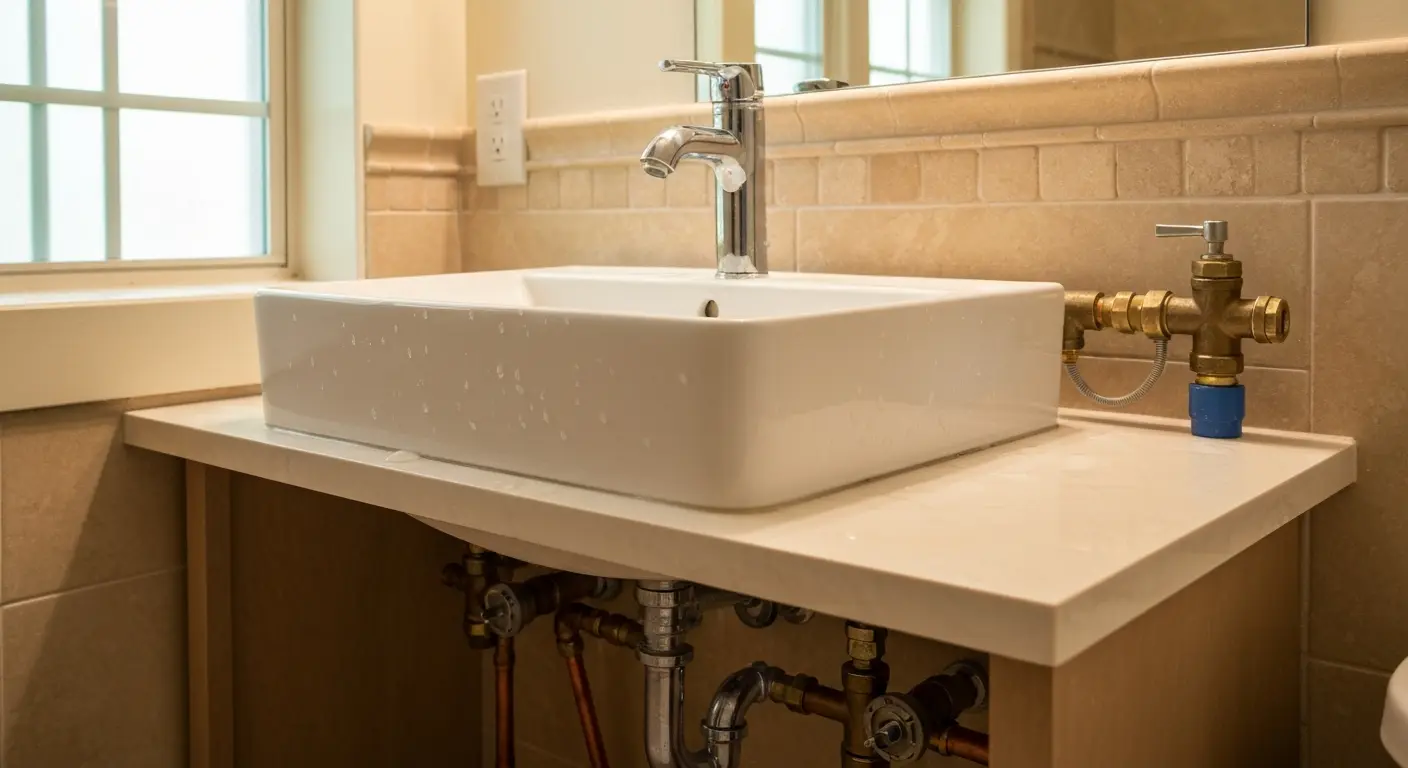 Single bathroom sink installation