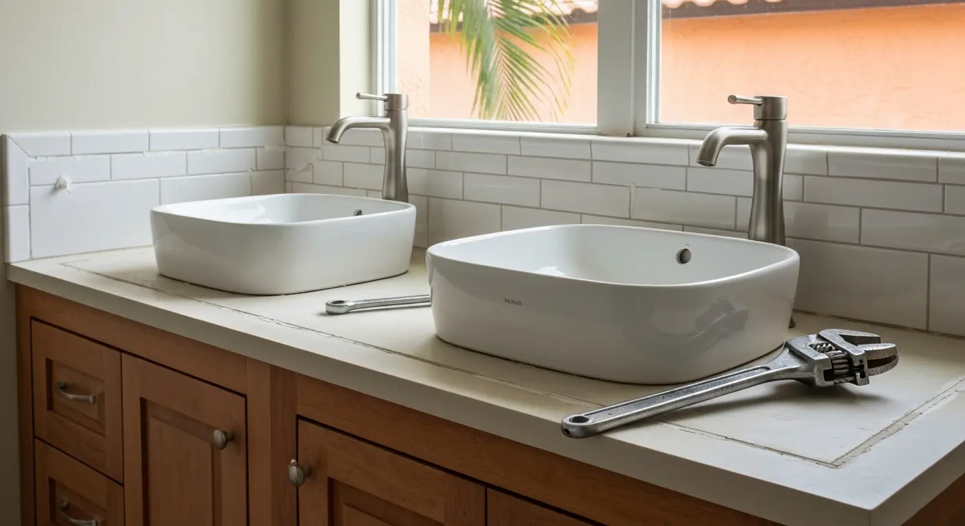 Bathroom sink installation