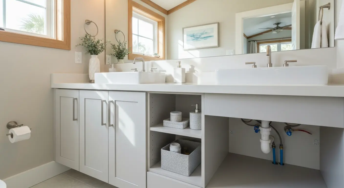 Bathroom vanity and fixtures
