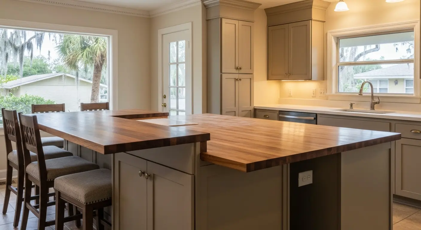 Kitchen island installation