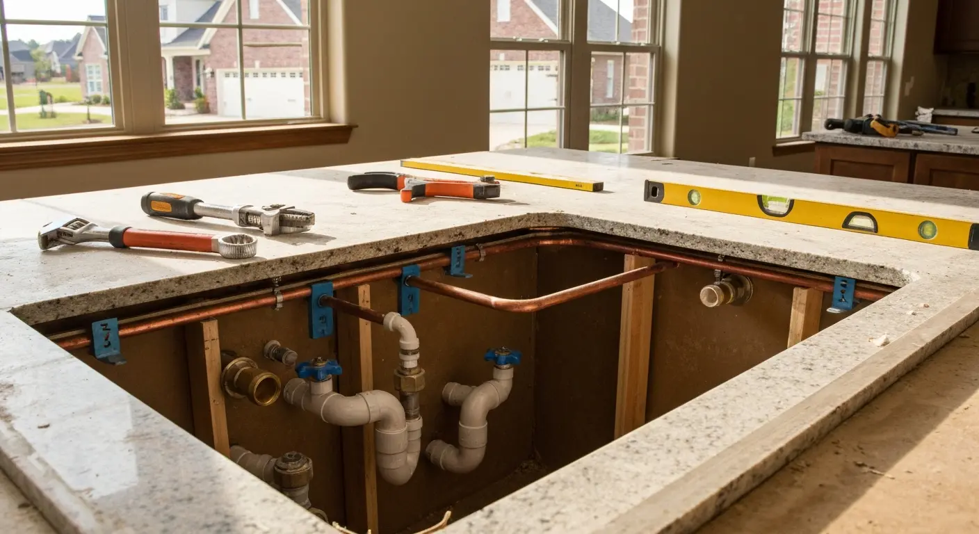 Kitchen fixture rough-in plumbing