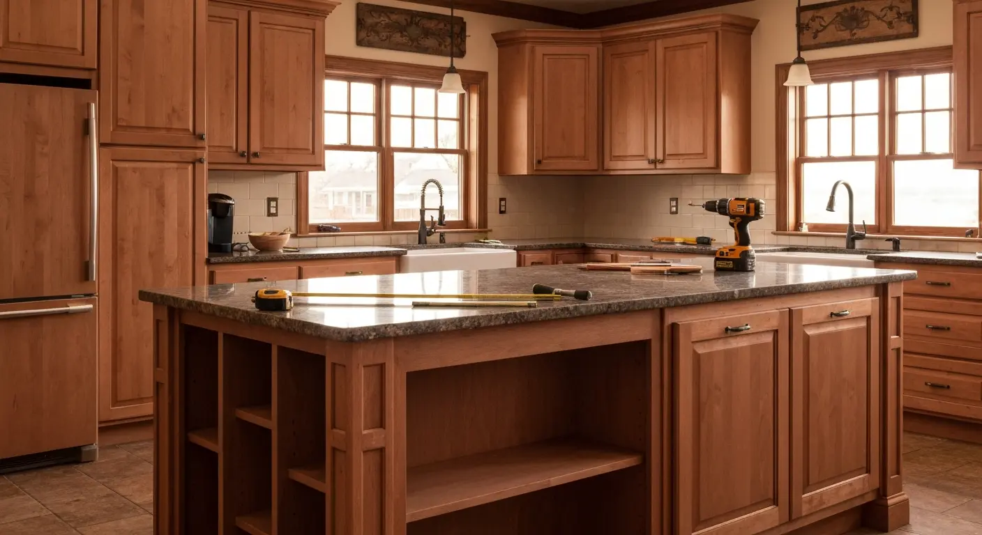 Kitchen island installation