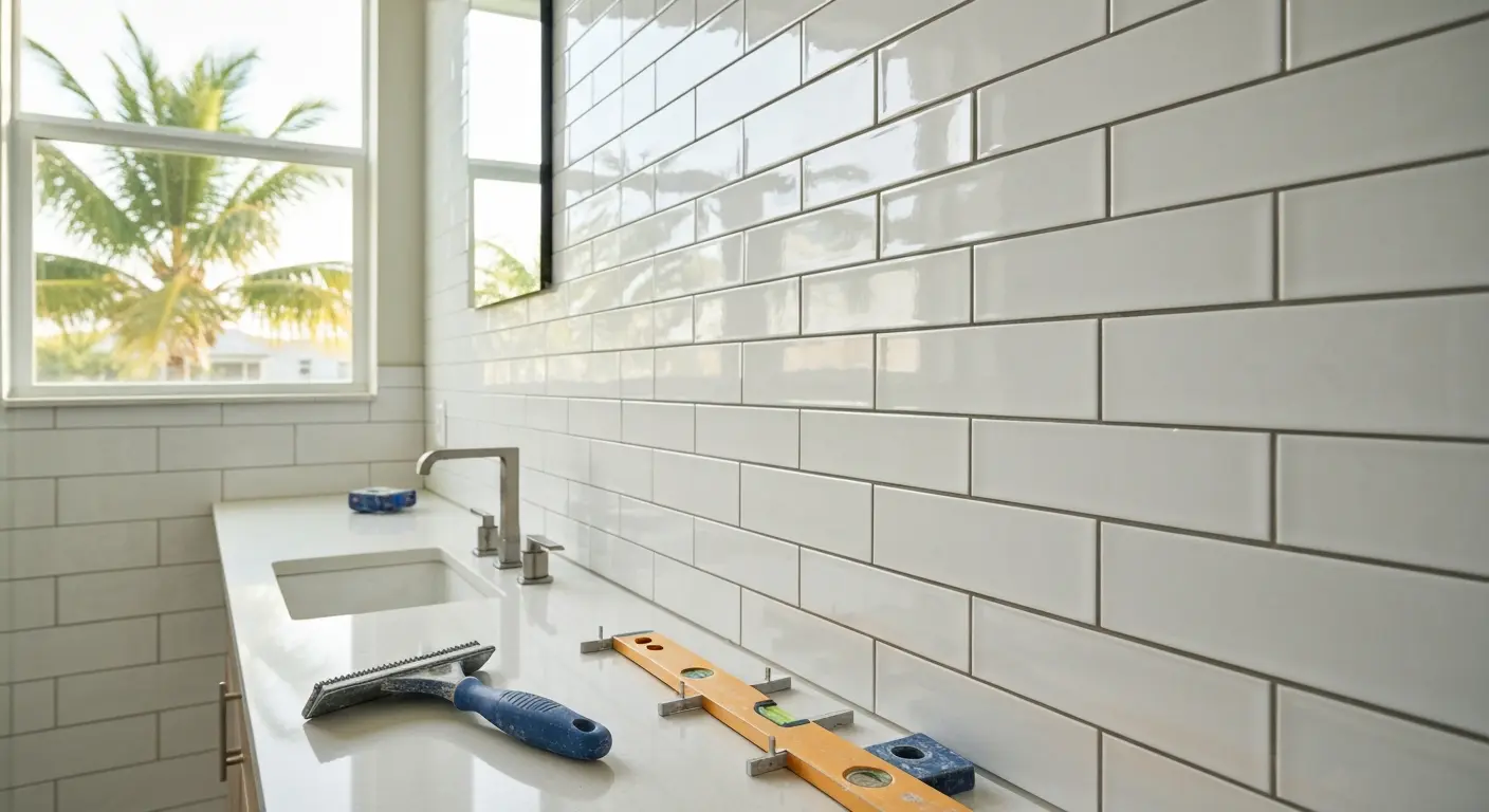 Bathroom tile and plumbing work