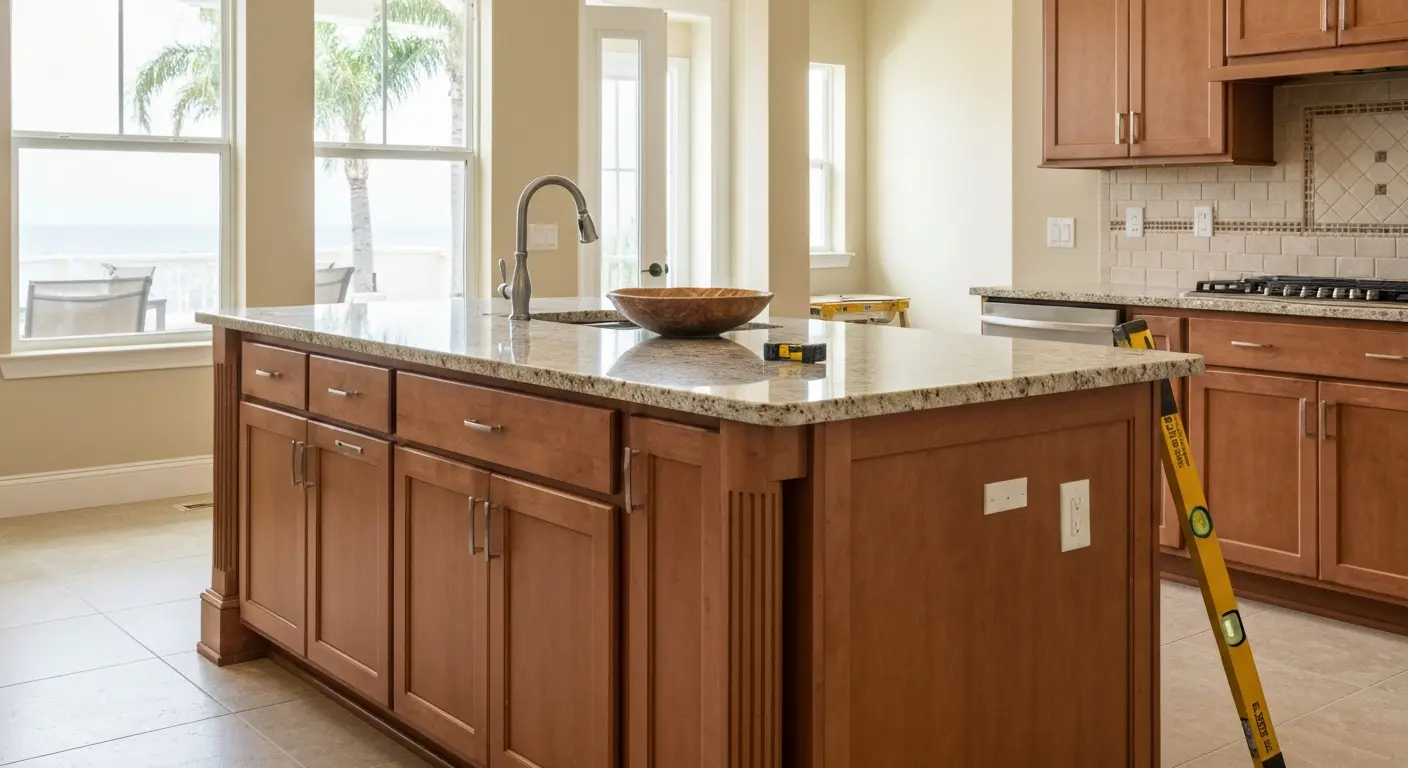 Kitchen island installation