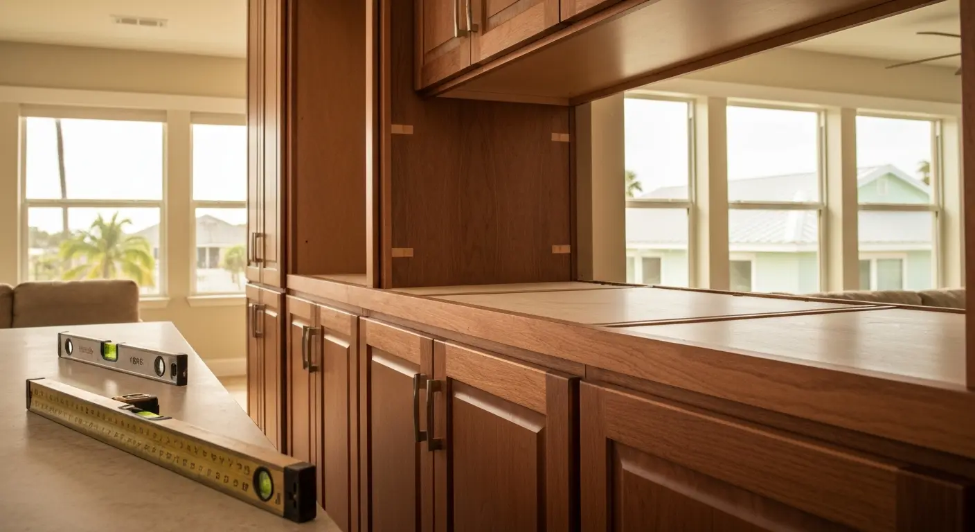 Custom kitchen cabinet installation