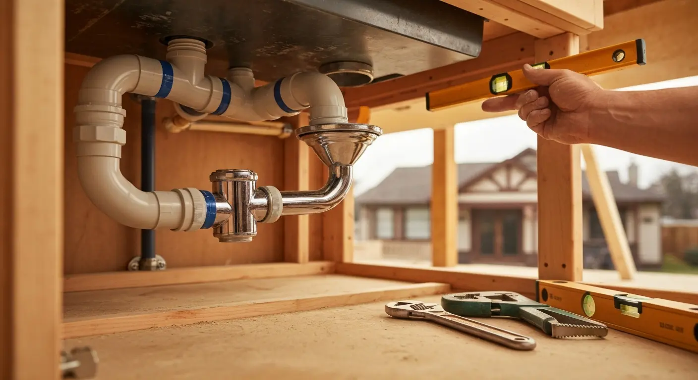 Kitchen drain installation