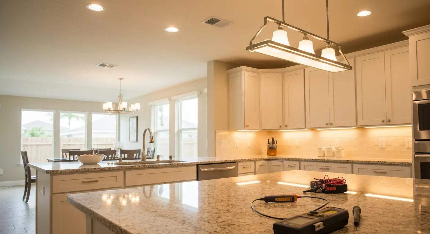 Kitchen lighting installation
