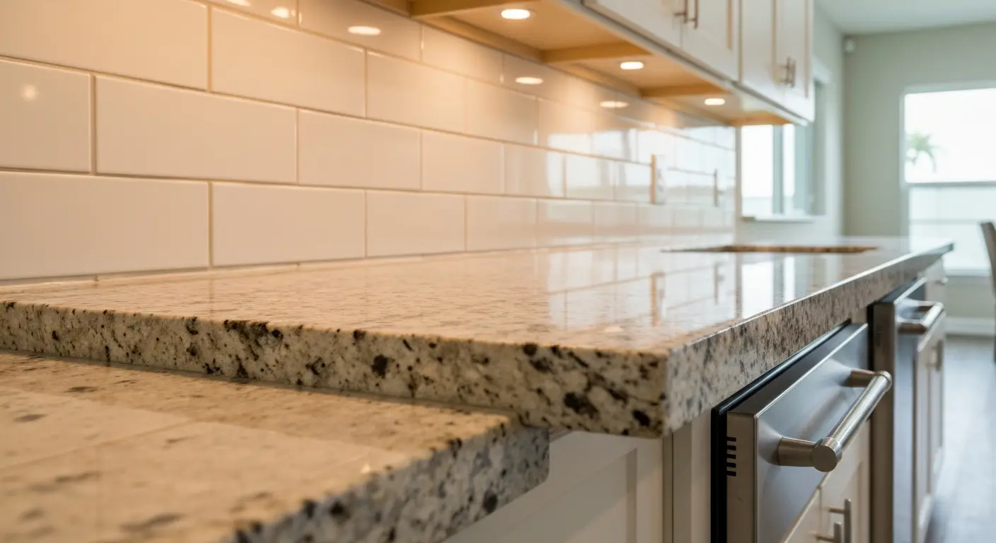 Coordinated backsplash and countertop